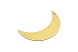 Brass Moon Charm, 4 Raw Brass Crescent Moon Charm With 1 Hole, Pendants, Earring Findings (44x13x0.80mm) Moon15