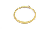 Brass Round Earring, 6 Raw Brass Round Earring Charms With 1 Loop and 3 Holes , Pendants, Findings (40mm) E547