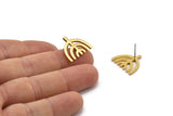 Earring Studs, 2 Gold Plated Brass - U Shape Earrings - Gold Earrings - Earrings (16x19x1.4mm) N1609