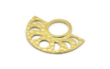 Moon Phases Pendant, 2 Raw Brass Semi Circle Pendants, Earring Findings (39x30x1.5x1mm) U091