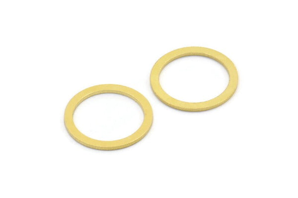 20mm Circle Connector, 12 Raw Brass Circle Connectors (20x2x1mm) A2885
