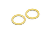 16mm Circle Connector, 12 Raw Brass Circle Connectors (16x2x1mm) A2884