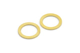 16mm Circle Connector, 12 Raw Brass Circle Connectors (16x2x1mm) A2884