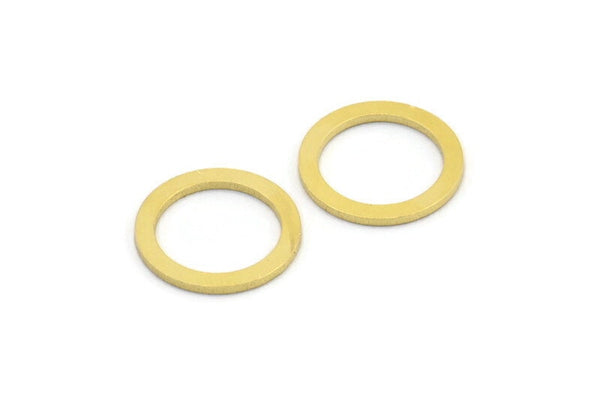 16mm Circle Connector, 12 Raw Brass Circle Connectors (16x2x1mm) A2884