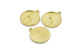Brass Nordic Runes Charm, 4 Raw Brass Viking Ilumina Caminos Symbol Charms With 1 Loop, Viking Runes (20x17x1.5mm) N2035