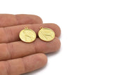 Brass Nordic Runes Charm, 4 Raw Brass Viking Ilumina Caminos Symbol Charms With 1 Loop, Viking Runes (20x17x1.5mm) N2035