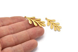 Gold Leaf Charm, 2 Gold Plated Brass Leaf Charms With 1 Loop, Pendants, Earrings (33x15x1.5mm) N1634