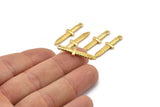 Gold Knife Charm, 2 Gold Plated Brass Knife Charms With 1 Loop (28x7x2mm) N1647