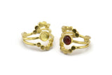 Brass Ring Setting, Raw Brass Adjustable Rings With 1 Stone Settings - Pad Size 6mm N1265