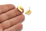 Earring Studs, 2 Gold Plated Brass - Gold U Shape Earrings - Gold Earrings - Earrings (14x10x1.5mm) N1636 H0946