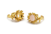 The Queen Ring Settings, 1 Gold Plated Queen Ring Setting with Pad Size 10mm U043 Q0249
