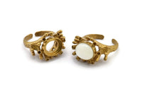 The King Ring Settings - 1 Raw Brass Ring Setting with Pad Size 12x10mm U044