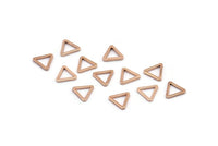 Gül Altın Üçgen Charm, 24 Gül Altın Kaplama Pirinç Açık Üçgen Yüzük Charm (8x0,8 mm) D0276 Q0616