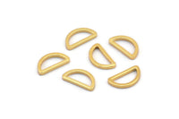Altın Yarım Ay - 24 Altın Kaplama Pirinç Açık Yarım Daire Konnektör (6x11x1mm) D0009 Q0618