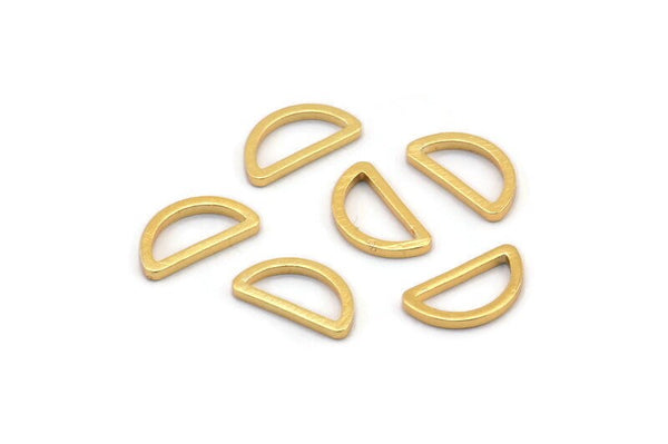 Altın Yarım Ay - 24 Altın Kaplama Pirinç Açık Yarım Daire Konnektör (6x11x1mm) D0009 Q0618