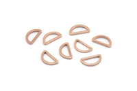 Gül Altın Yarım Ay - 24 Gül Altın Kaplama Pirinç Açık Yarım Daire Konnektör (6x11x1mm) D0009 Q0618