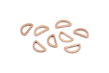 Gül Altın Yarım Ay - 24 Gül Altın Kaplama Pirinç Açık Yarım Daire Konnektör (6x11x1mm) D0009 Q0618