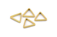 Gold Triangle Charm, 15 Gold Plated Brass Open Triangle Rings, Charms (14x0.8x2mm) Bs 1200