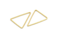 Gold Triangle, 12 Gold Plated Brass Open Triangle Rings, Charms (20x26x0.9mm) D0086 Q0166