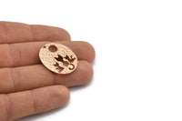 Rose Gold Cats Pendant, 1 Rose Gold Plated Brass Oval Cat Textured Pendants With 1 Hole, Earrings, Charms (28x23x1.1mm) BS 1910 Q0374