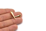 Gold Spike Pendant, 2 Gold Plated Brass Spike Tribal Pendants, Necklace Charms, Jewelry Findings (27x7mm) A0765 Q0425