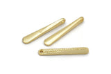 Hammered Bar Pendant, 3 Gold Plated Brass Hammered Bar Pendant, Earring Drops  (32x5mm) N0470 Q0377