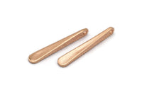 Hammered Bar Pendant, 3 Rose Gold Plated Brass Hammered Bar Pendant, Earring Drops  (32x5mm) N0470 Q0377