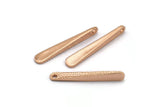 Hammered Bar Pendant, 3 Rose Gold Plated Brass Hammered Bar Pendant, Earring Drops  (32x5mm) N0470 Q0377