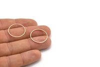 22mm Circle Connectors, 12 Rose Gold Plated Brass Circle Connectors (22x1x1mm) BS 1093 Q0380