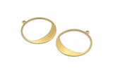 Brass Round Charm, 12 Raw Brass Round Charms With 1 Loop, Earrings, Findings (31x29x0,70mm) D0741