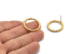 Altın Kaplamalı Halka Küpe, 2 Altın Kaplamalı Pirinç Halka Küpe (24x2mm) N1701
