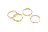Gold Circle Rings, 12 Gold Lacquer Plated Brass Wavy Circle Rings, Charms (18.50x0.80x1.5mm) E191 Q0445