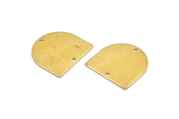D Şeklinde Tılsım, 2 Delikli 24 Ham Pirinç D Şeklinde Bağlantı Parçası, Küpeler, Bulgular (16x17x0,60 mm) D886