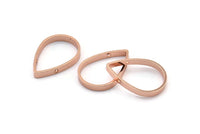 Gül Altın Damla Konnektörü, 2 delikli 4 Gül Altın Kaplama Pirinç Damla Konnektörü (25x17x3mm) BS 2321 Q0590