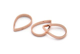 Gül Altın Damla Konnektörü, 2 delikli 4 Gül Altın Kaplama Pirinç Damla Konnektörü (25x17x3mm) BS 2321 Q0590