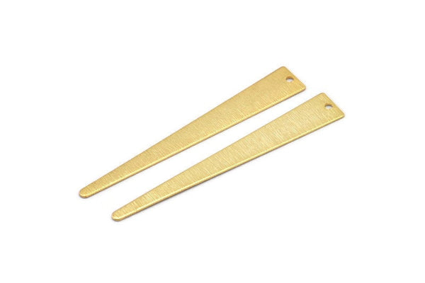 Gold Triangle Charm, 6 Textured Gold Plated Brass Triangle Charms With 1 Hole, Earrings, Findings (48x7x0.50mm) D1092 Q0918
