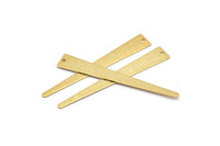 Gold Triangle Charm, 6 Textured Gold Plated Brass Triangle Charms With 1 Hole, Earrings, Findings (48x7x0.50mm) D1092 Q0918