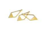 Brass Diamond Charm, 24 Raw Brass Rhombus Charms With 1 Loop, Earrings, Findings (36x16x0,80mm) D0709