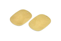 Brass Military Tag, 12 Raw Brass Stamping Blanks With 1 Hole , Earrings, Findings (27x20x0.50mm) D0667
