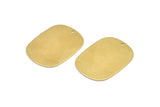 Brass Military Tag, 12 Raw Brass Stamping Blanks With 1 Hole , Earrings, Findings (27x20x0.50mm) D0667