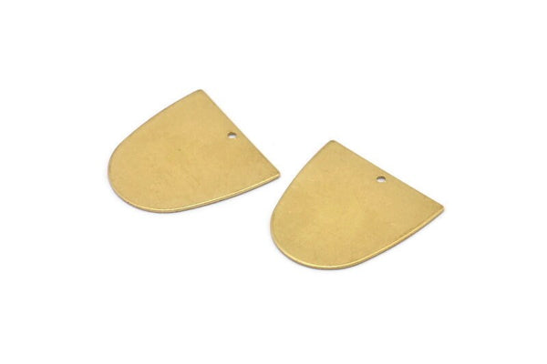 D Şeklinde Tılsım, 1 Delikli 24 Ham Pirinç D Şeklinde Bağlantı Parçası, Küpeler, Bulgular (20x20x0,50 mm) D0700