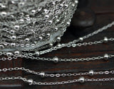 Silver Ball Chain, 10 Meters - 33 Feet (2x1.5mm) Silver Tone Brass Soldered Chain With Balls C54 ( Z022 )