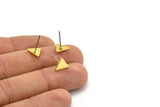 Brass Triangle Earring, 12 Raw Brass Triangle Stud Earrings (8x1mm) M01237 A2013