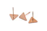 Rose Gold Triangle Earring, 8 Rose Gold Plated Brass Triangle Stud Earrings (8x1mm) M01237 A2013