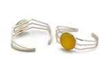 Silver Triple Bracelet, 1 925K Sterling Plated Brass Triple Bracelet 25mm Pad Size (68x17x1.5mm) R033
