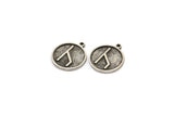 Nordic Runes Charm, 2 Antique Silver Plated Brass Viking Ilumina Caminos Symbol Charms With 1 Loop, Viking Runes (20x17x1.5mm) N2035