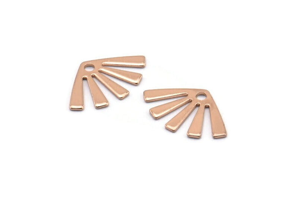 Rose Gold Sun Charm, 24 Rose Gold Plated Brass Rising Sun Flag Charms With 1 Hole, Findings, Earrings (15x9x0.60mm) D944 Q0917