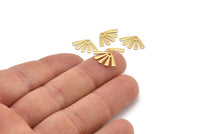 Gold Sun Charm, 24 Gold Plated Brass Rising Sun Flag Charms With 1 Hole, Findings, Earrings (15x9x0.60mm) D944 Q0917