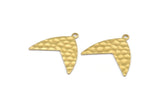 Brass Fish Tail Charm, 24 Hammered Raw Brass Fish Tail Charms With 1 Loop, Earrings, Findings (20x17x0.60mm) D970