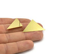 Brass Triangle Earring, 6 Raw Brass Triangle Shaped Stud Earrings (18x35x0.60mm) A2904